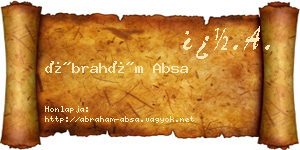 Ábrahám Absa névjegykártya